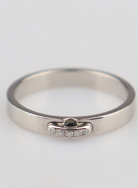 「9.5新」CHAUMET(尚美)Liens Evidence钻石铂金950 53号戒指复古