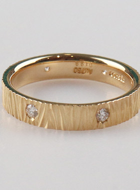 中古日本进口商品条纹钻石戒指