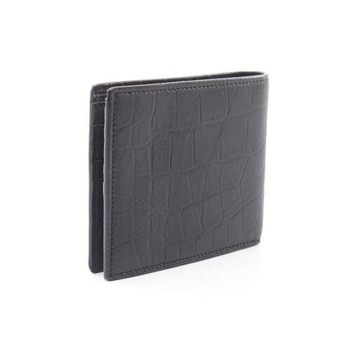 中古奢侈品YSL圣罗兰男S级99新Bi-fold wallet双折钱包牛皮长钱包 - 图0