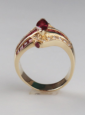 中古日本进口商品红宝石钻石戒指