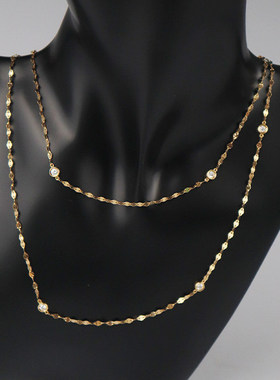 中古日本进口商品圆形切工项链