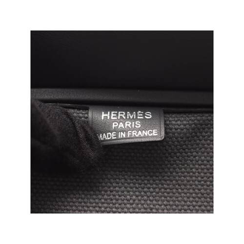 中古Hermes爱马仕女包A级95新birkin铂金包帆布手提包灰色正品 - 图2