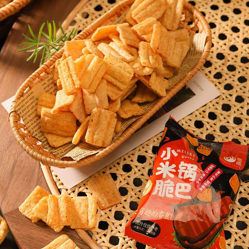 零趣小米脆300g龙虾牛排味解馋锅巴 天猫超市膨化食品