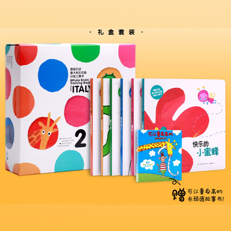 意大利左右脑训练工具书第二辑全6册洞洞书思维训练绘本纸板书儿童绘本0到3岁早教3–6岁翻翻书撕不烂幼儿启蒙早教书4-5岁纸贵满堂