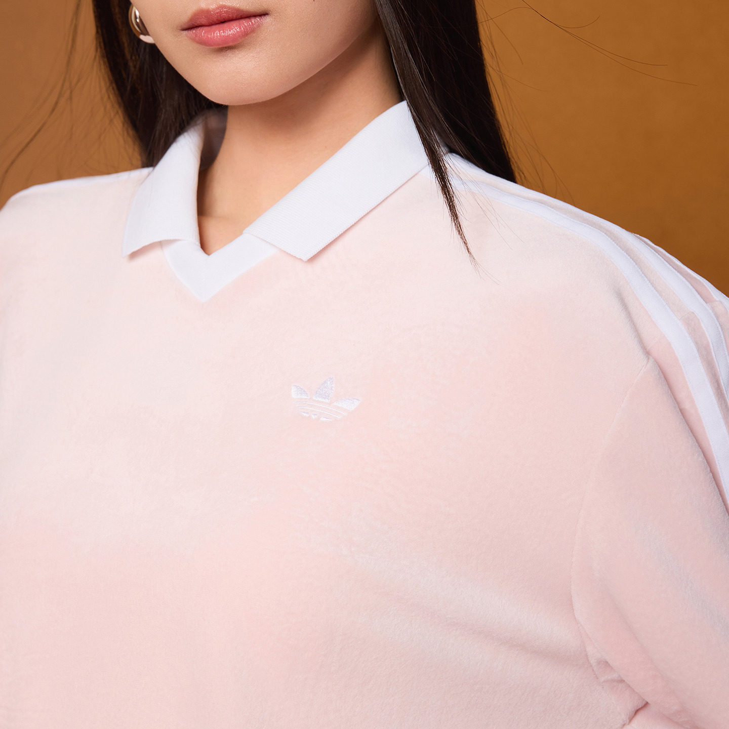 天鹅绒柔软舒适针织休闲长袖POLO衫男女新款adidas阿迪达斯三叶草,淘宝优惠券,粉丝福利购,淘宝优惠卷