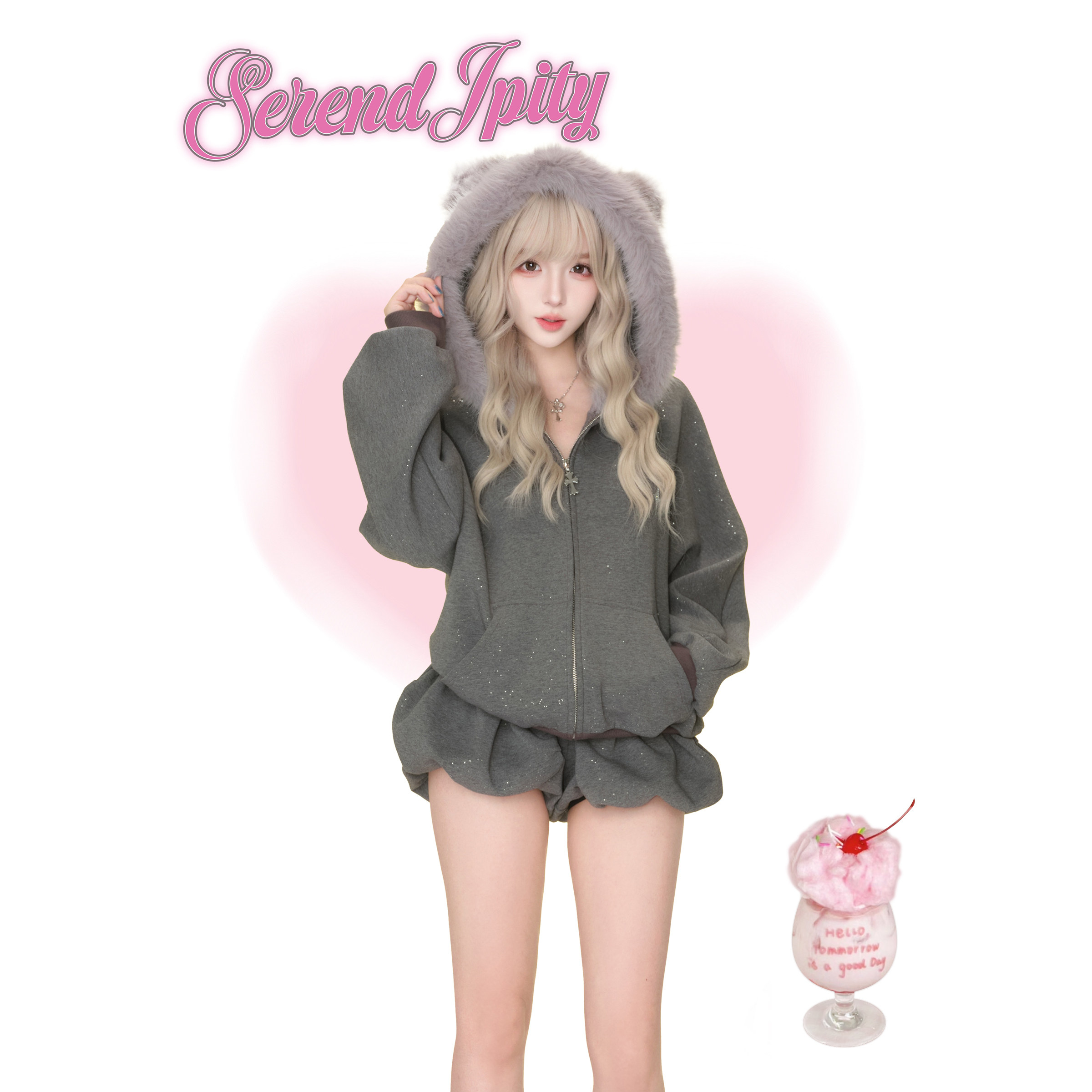 少女椰子【日常系】星河天使 冬季套装女亮闪连帽外套+亮闪短裤,淘宝优惠券,粉丝福利购,淘宝优惠卷