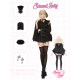 Girly Coconut Apprentice Witch Summer Set two-piece women's black slightly transparent top + black lace cake skirt + shawl