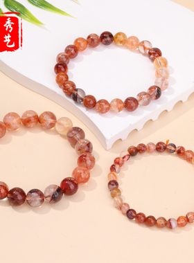 7A红胶花手串2025多珠纯手工编织