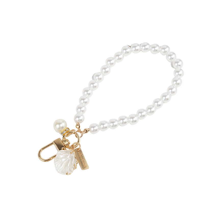 珍珠贝壳爱心钥匙扣门扣新款创意复古珍珠链手机挂饰车挂串珠饰品,淘宝优惠券,粉丝福利购,淘宝优惠卷