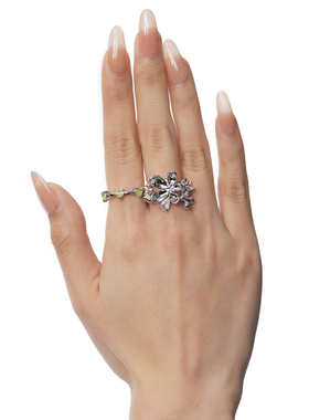 BOONEE轻奢小众精致花簇小戒指