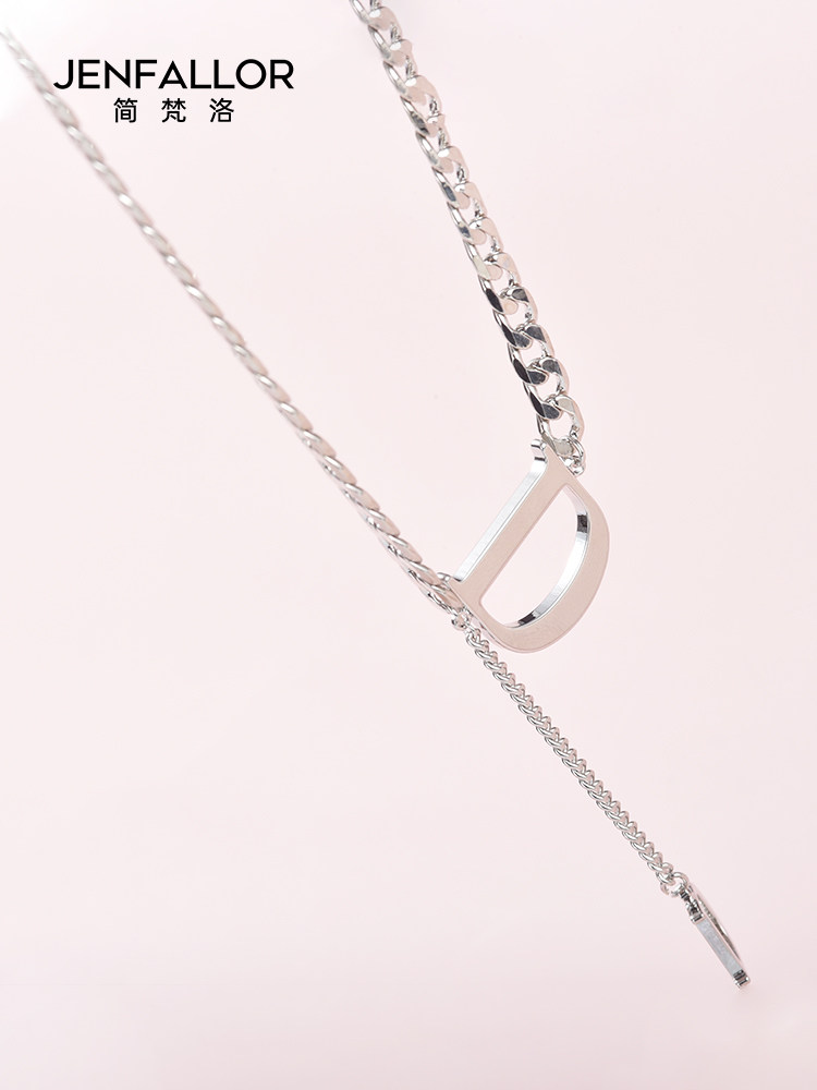 简梵洛小众设计2021新款字母锁骨链 简梵洛项链