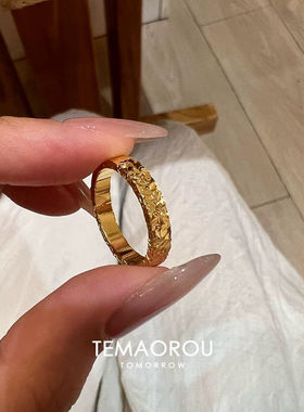 戒指两件套!花朵排钻女金