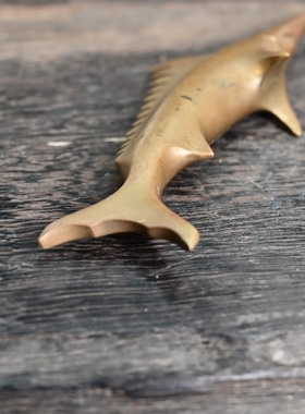 日本回流剑鱼铜摆件