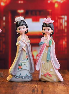 颜如玉系列汉服少女琴棋书画灯下格格摆件小夜灯创意女生书桌装