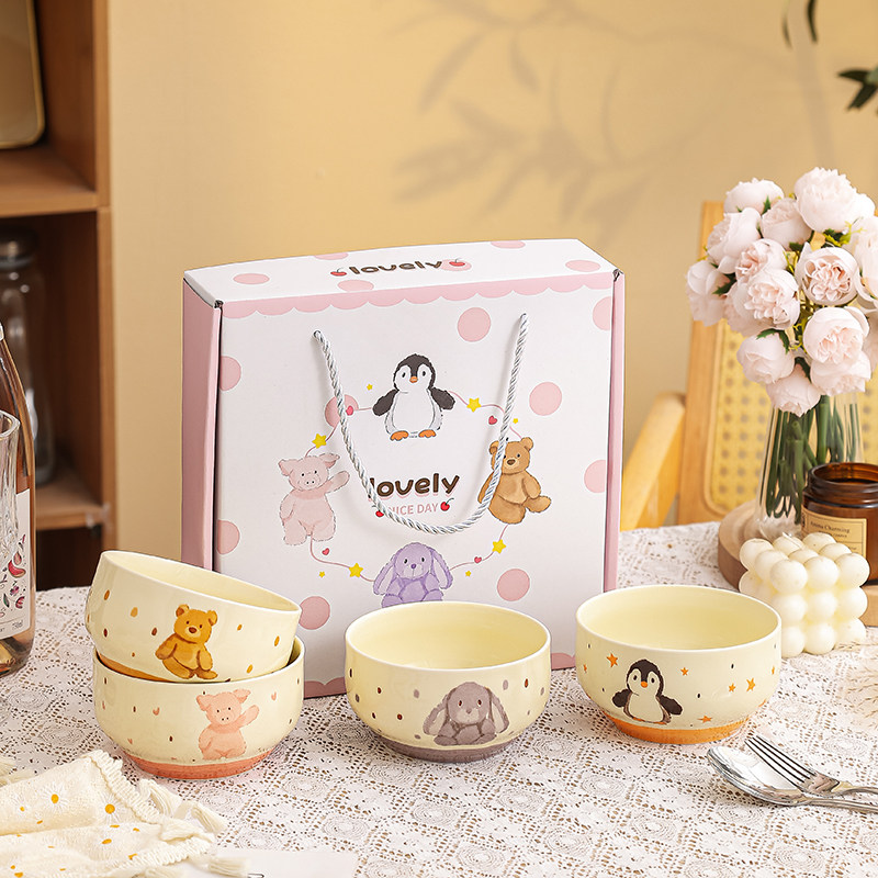 可爱陶瓷碗家用2025新款米饭碗个人专用吃饭碗儿童专用精致小碗,淘宝优惠券,粉丝福利购,淘宝优惠卷