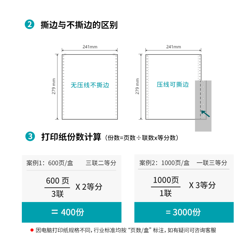 得力三联打印纸电脑针式打印机专用纸三联二等分三等分二联四联五联磅单空白凭证票据增值税清单送货单出库单 - 图2