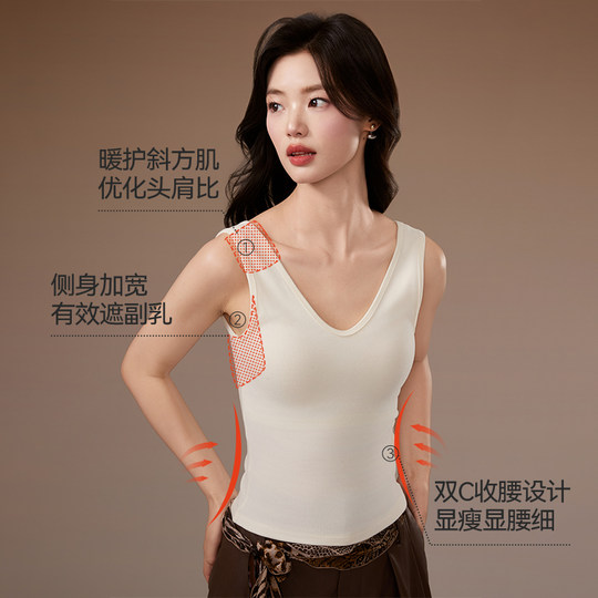 Women's inner thermal vest/base-up shirt with inner padding