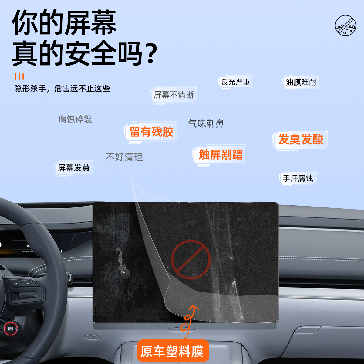 2024款欧拉好猫中控显示屏幕钢化膜导航保护贴膜汽车内装饰用品24