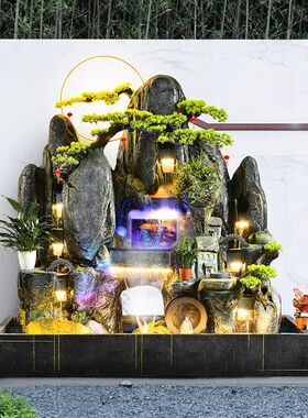 大型假山流水喷泉招财循