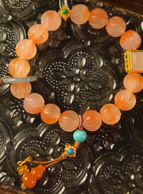 南红好运莲莲手串莲蓬莲花手链