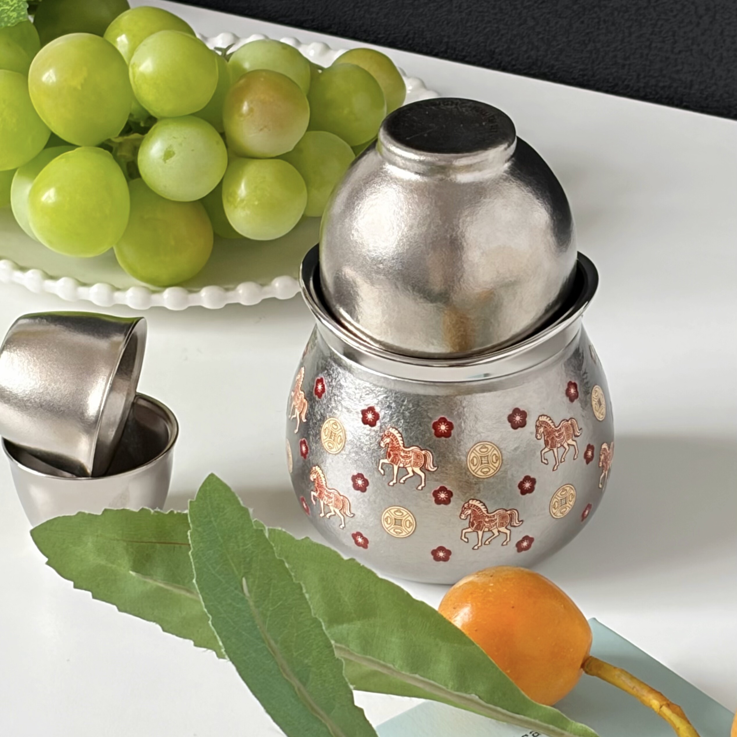 摩利葫芦纯钛旅行泡茶壶精致中国风柿柿如意钛杯福禄茶具东来同款,淘宝优惠券,粉丝福利购,淘宝优惠卷