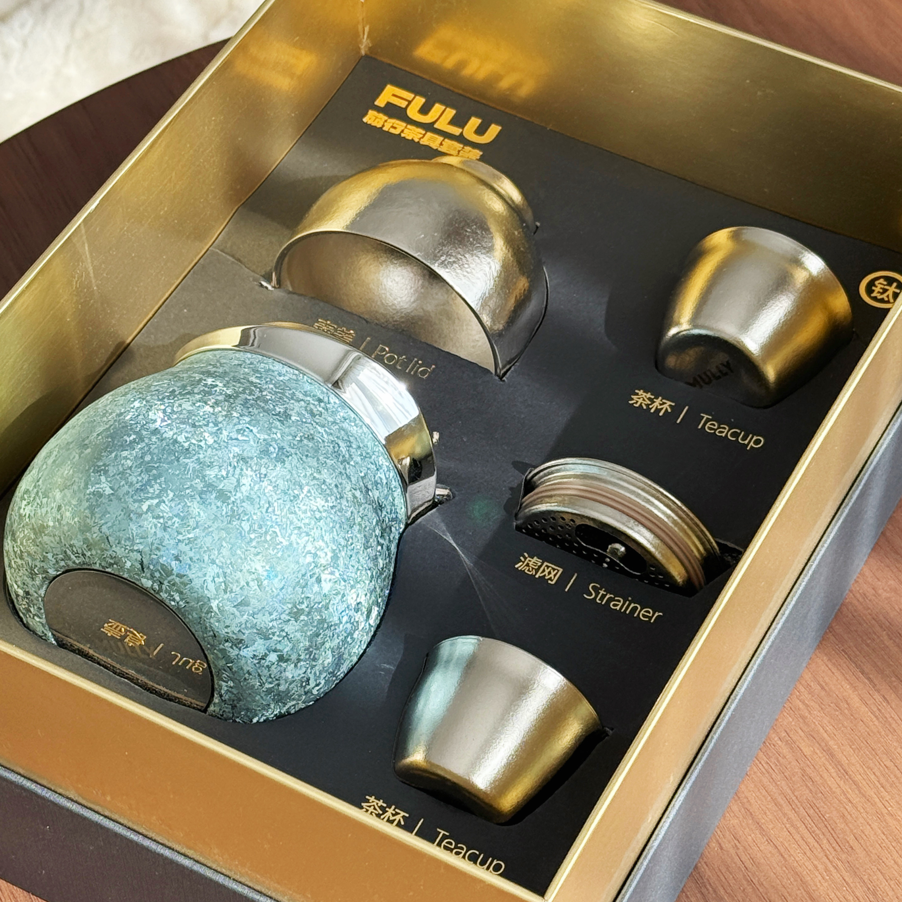 摩利葫芦纯钛旅行泡茶壶精致中国风柿柿如意钛杯福禄茶具东来同款,淘宝优惠券,粉丝福利购,淘宝优惠卷