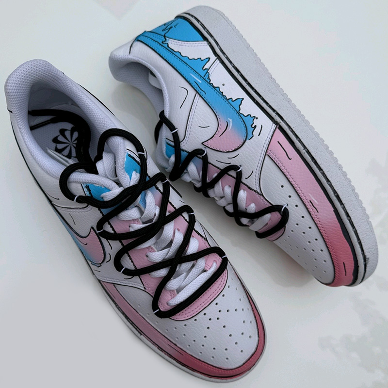 定制球鞋Nike Court Vision1 宇宙漫画 二次元 涂鸦手绘低帮板鞋 - 图2