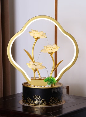 轻奢流水摆件客厅桌面小型鱼缸