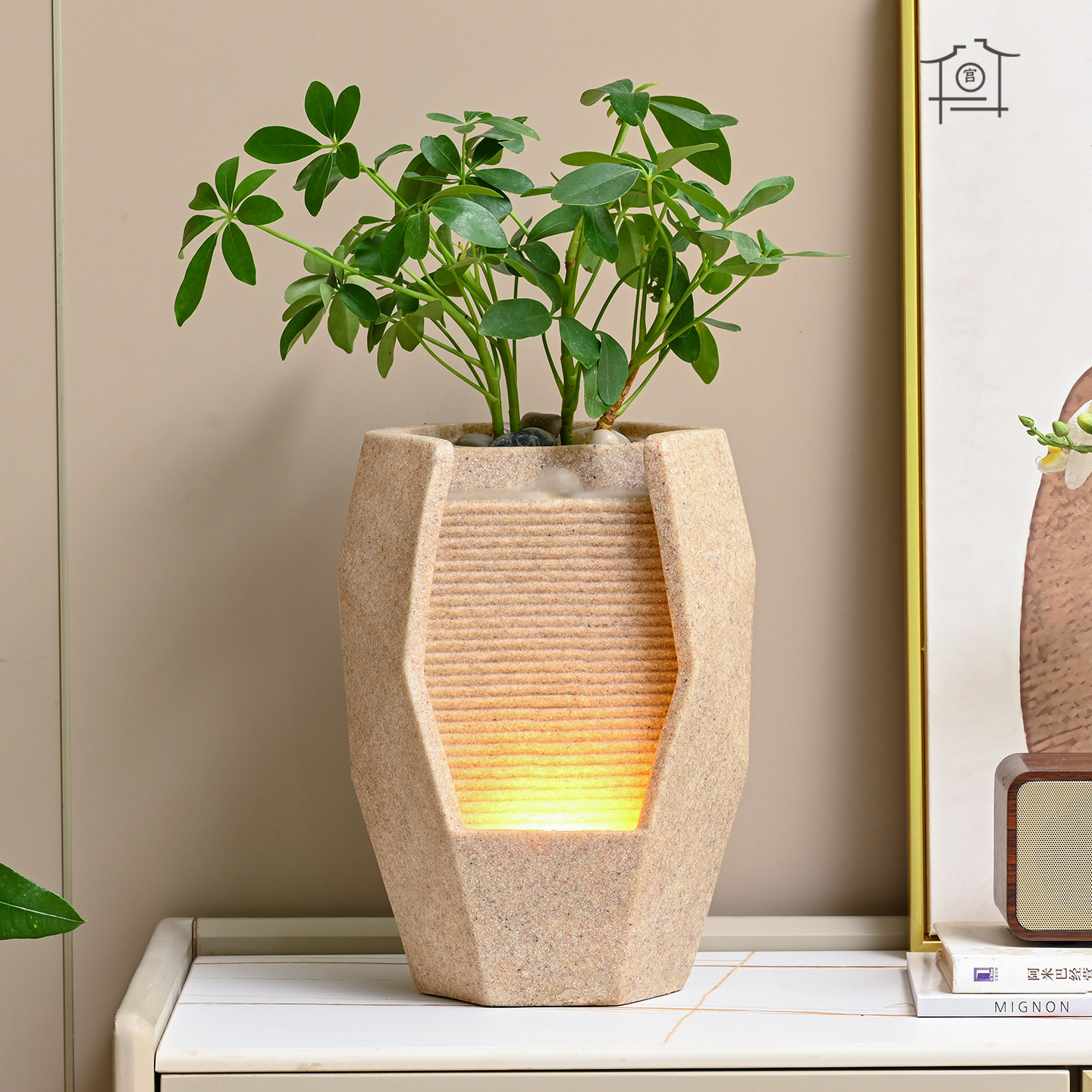 简约流水摆件循环水客厅电视柜招财喷泉办公室盆景装饰开业乔迁礼,淘宝优惠券,粉丝福利购,淘宝优惠卷