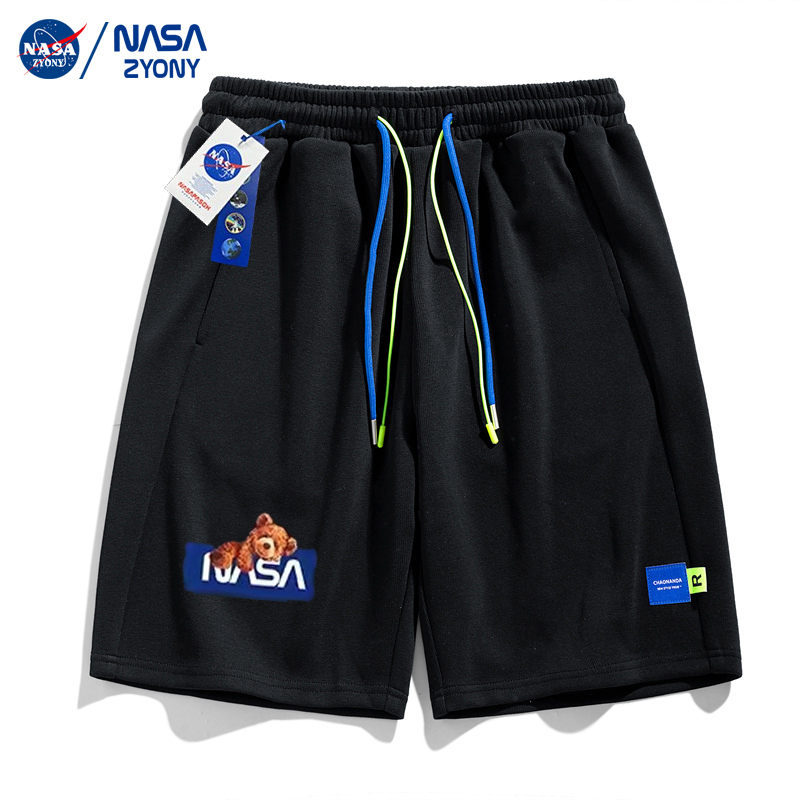 NASA官网联名短裤男夏季宽松大码运动ins休闲五分裤薄款直筒中裤