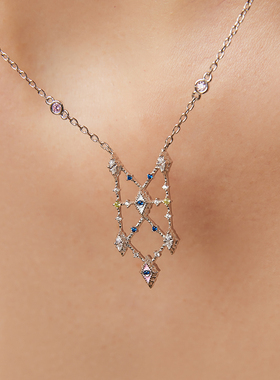 COCSIS晨露菱形珐琅项链时尚百搭