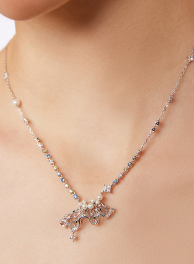 COCSIS蕾丝裙边个性锁骨链