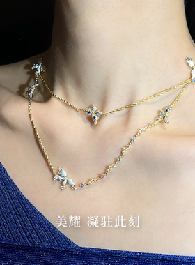 COCSIS立体小蝴蝶长项链叠戴高级