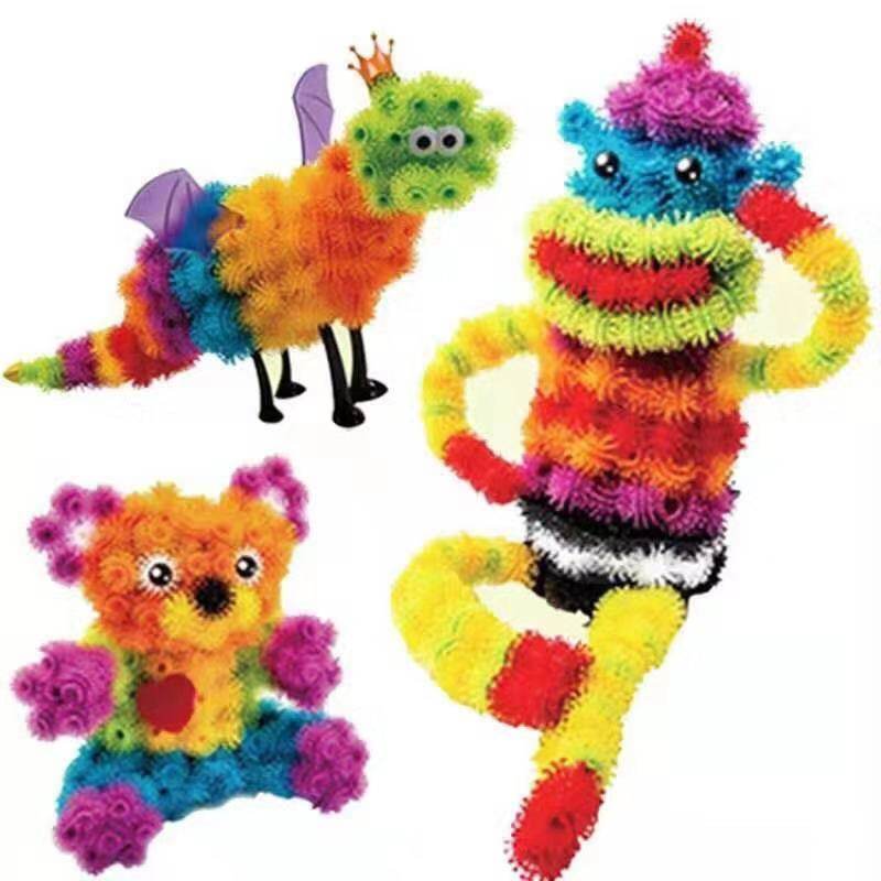 益智早教蓬蓬球 幼儿园拼搭捏捏粘粘球百变黏黏球diy儿童积木玩具,淘宝优惠券,粉丝福利购,淘宝优惠卷