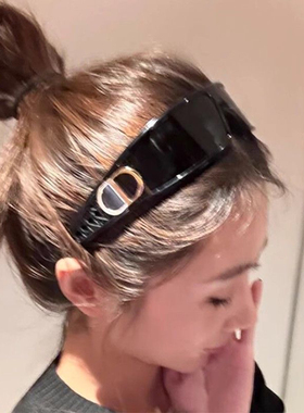 洋气墨镜发箍d家CD字母太阳镜女两用二合一小红书Y2K连体镜防滑