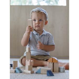 plantoys儿童创意城堡婴儿早教启蒙积木玩具木制拼搭礼物5527
