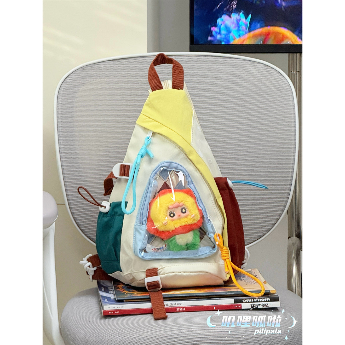 日系多巴胺撞色运动斜挎包可爱少女百搭痛包娃包轻便单肩双肩背包,淘宝优惠券,粉丝福利购,淘宝优惠卷