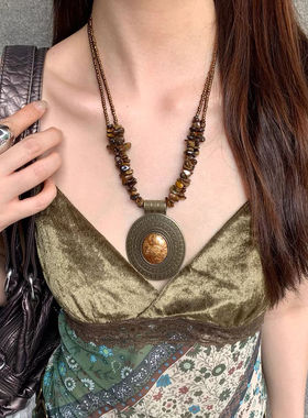 宵夜同款复古波西米亚风花朵吊坠