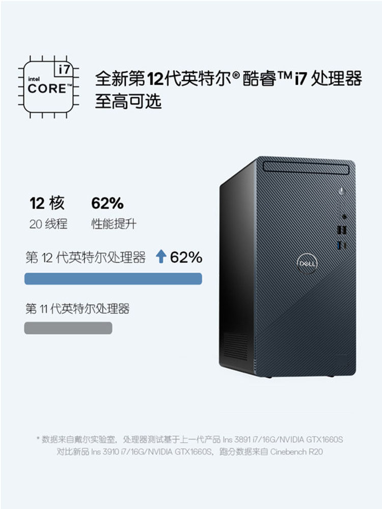 戴尔dell2022新款灵越英特尔主机 戴尔华佑兄弟台式整机