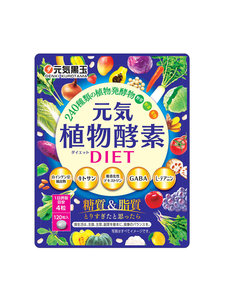 日本元气植物酵素夜间抗糖丸白芸豆 GENKIKUROTAMA海外酵素