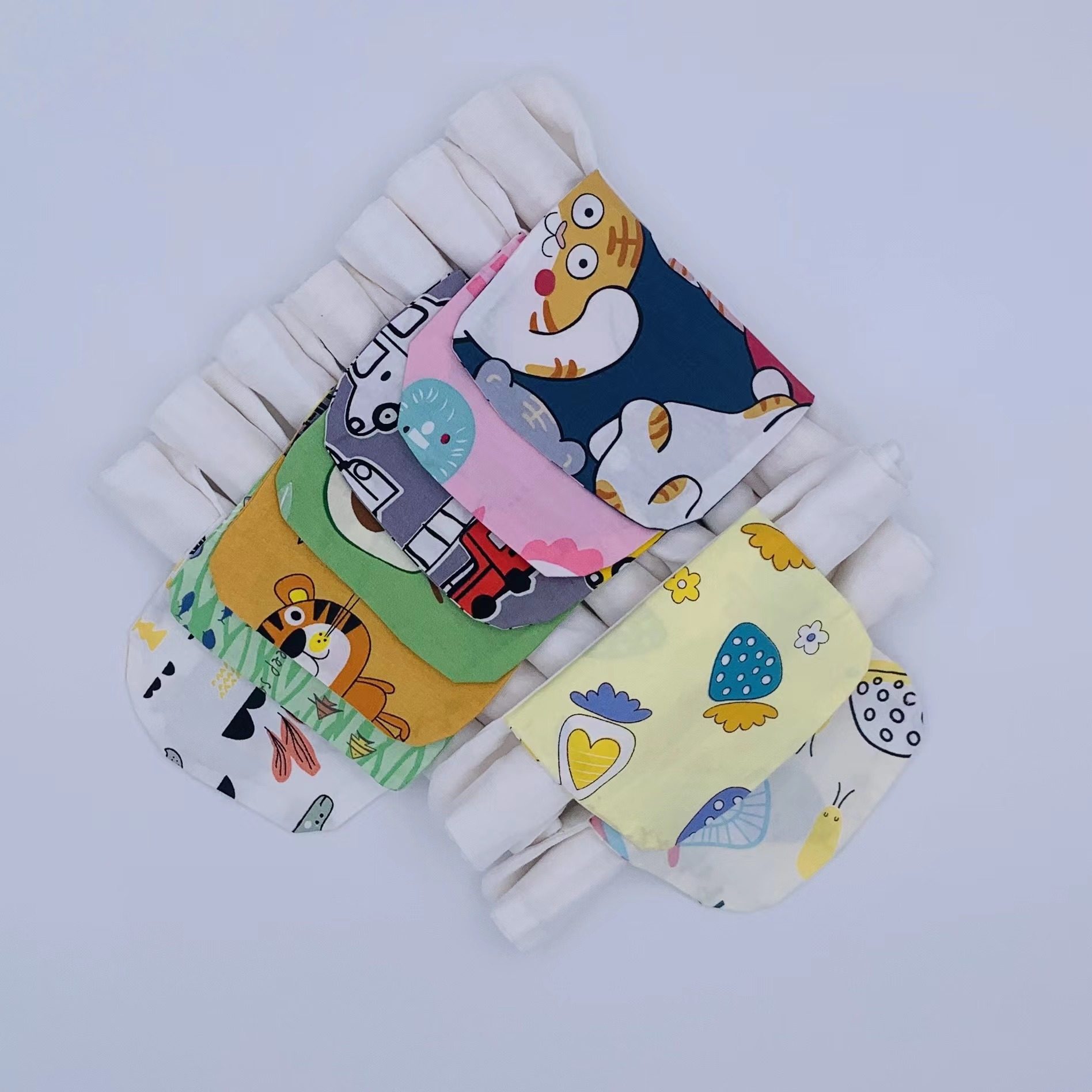 宝宝吸汗巾婴儿全棉纱布a类大号儿童隔汗巾幼儿园小孩垫背巾4