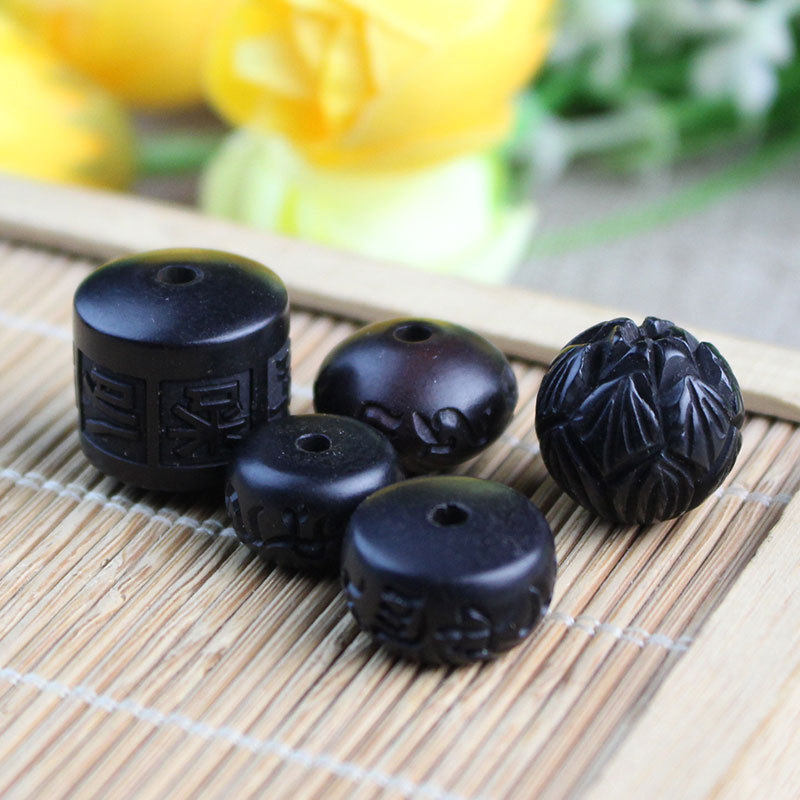 厂家雷击枣木散珠桶珠算盘珠雕刻莲花珠DIY配件材料六字真言,淘宝优惠券,粉丝福利购,淘宝优惠卷