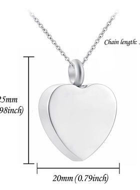 百年家事殡葬厂家wish热销纪念宠物猫毛发骨灰吊坠不锈钢心形香水