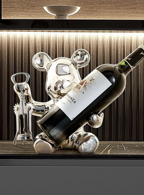 暴力熊红酒架桌面摆件ins风陶瓷