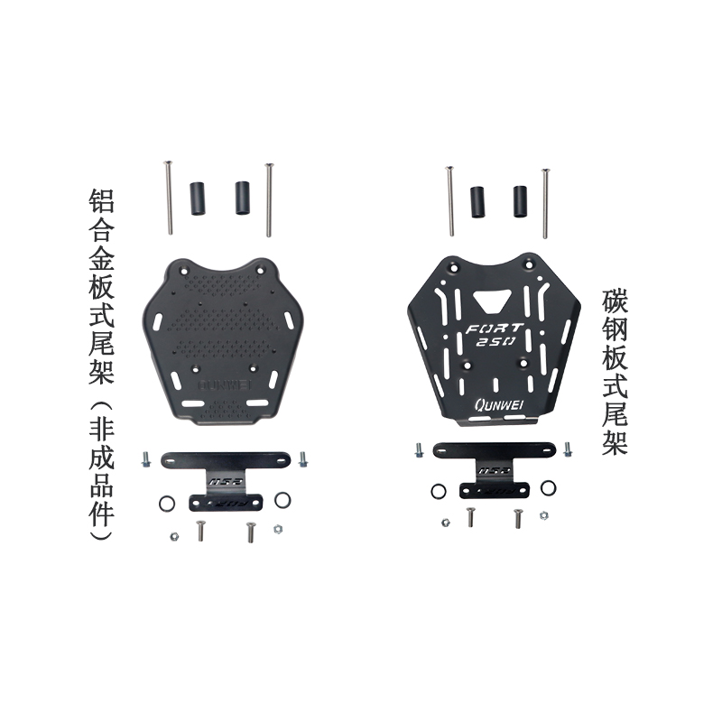 适用钱江鸿250后货架尾箱架纪念版碳钢尾支架FORT保留原车扶手架-图3