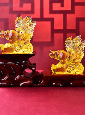 海清阁犀凤守禄琉璃摆件属蛇人2025蛇年本命年吉祥物生肖蛇摆饰