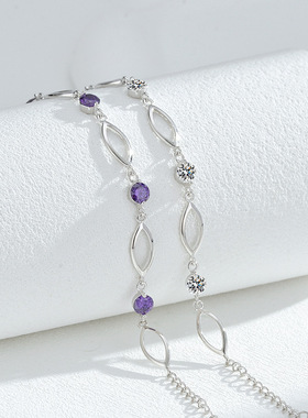 跨境水晶之恋宝石手链女S925纯银欧美时尚轻奢高级镶钻手环手饰品