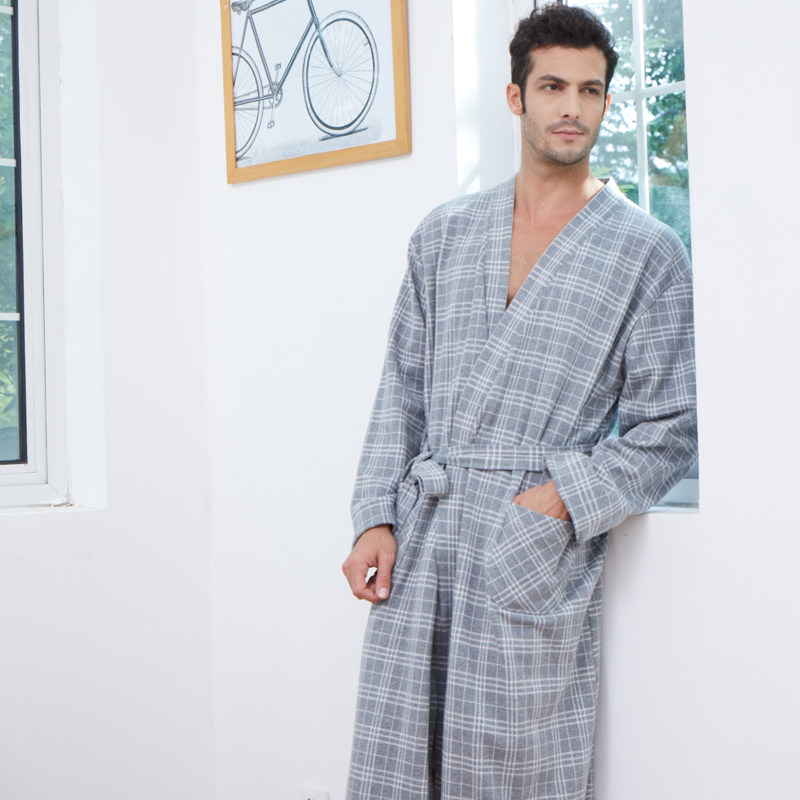 Rosemaid/罗丝美长袖针织格子睡袍家居服男士睡衣秋冬新品69241,淘宝优惠券,粉丝福利购,淘宝优惠卷