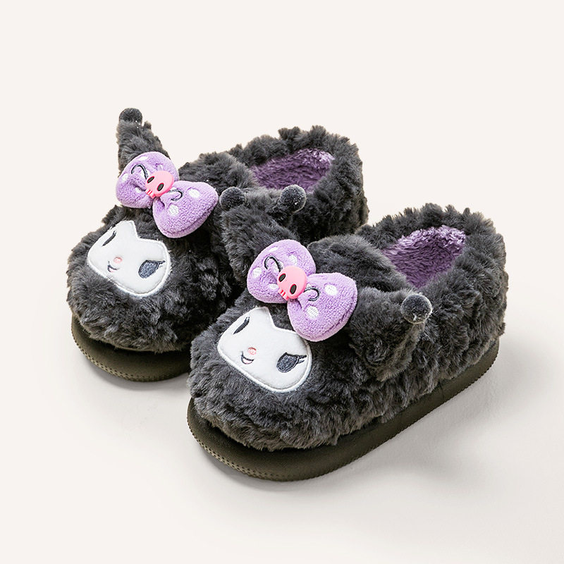 三丽鸥女童棉拖鞋包跟秋冬季女孩家居室内防滑凯蒂猫儿童毛绒棉鞋,淘宝优惠券,粉丝福利购,淘宝优惠卷