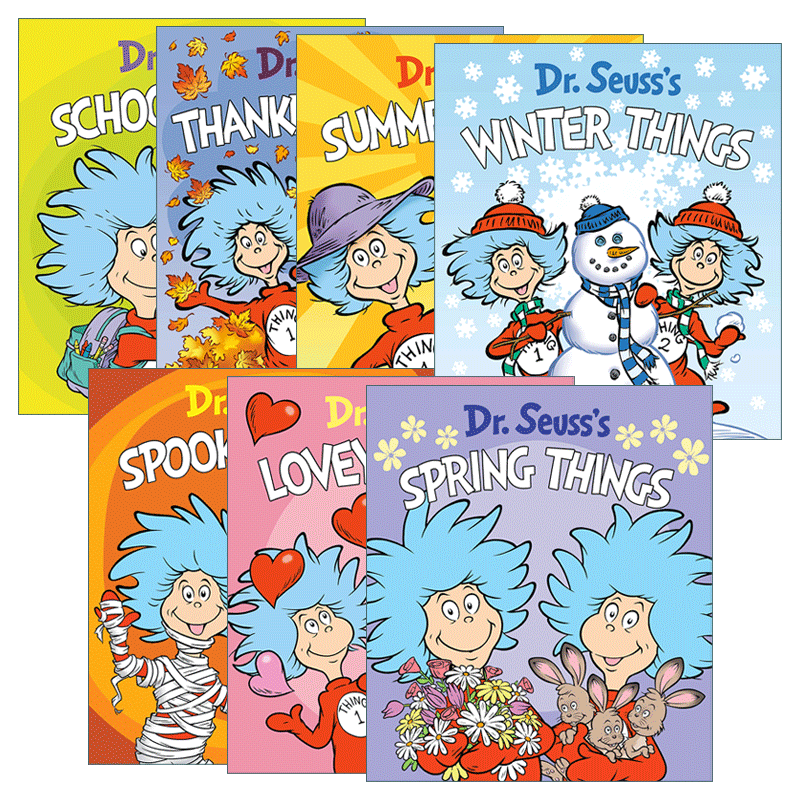 英文原版 Dr. Seuss's Things 苏斯博士的东西系列7册 儿童英语启蒙早教纸板书 撕不烂 低幼适龄版图画书 帽子里的猫主角 英文版